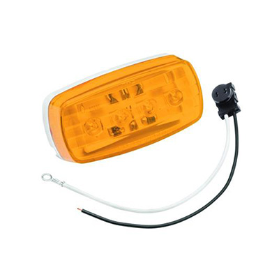 Trailer Side Marker Light - Bargman - 58 Series - LED - Pigtail Wire - 12V DC - Amber Lens