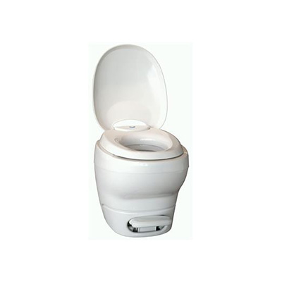 RV Toilets - Bravura Low Profile Toilet - Foot Pedal Flush - White