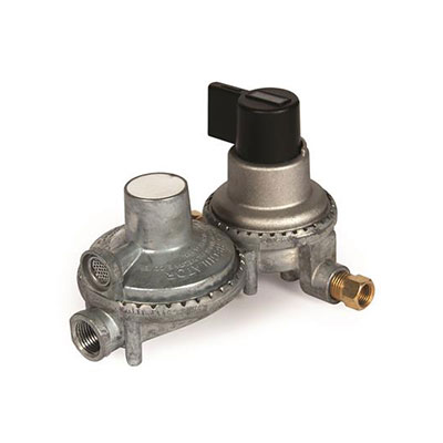 Propane Regulator - Camco - 2 Stage - Auto Changeover - 1/4 Inch Inverted x 3/8 Inch FNPT