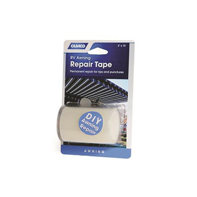 RV Awning Repair Tape - Camco Awning Repair Tape - Aggressive Adhesive - 3" x 15' - White