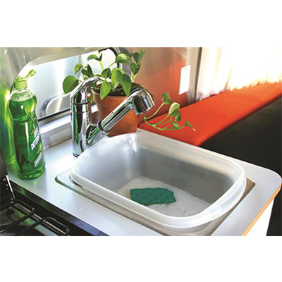RV Kitchen Sink Dish Pan - Camco Mini-Size 10-1/2 x 12-3/4 Inch Dish Pan - White