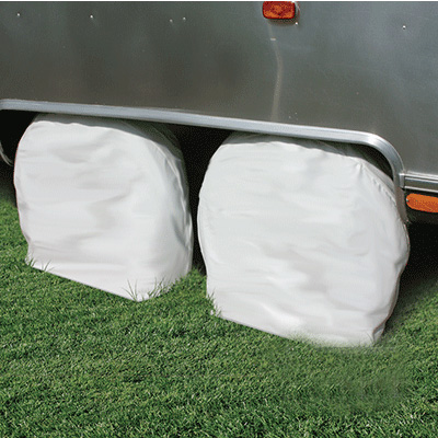 Wheel & Tire Protector Covers - Camco - Vinyl - 36-39 Inch Tires - Arctic White - 2 Per Pack