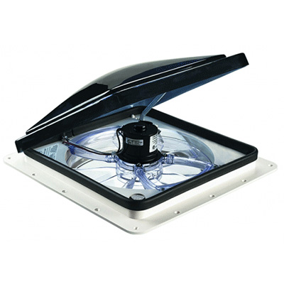 Roof Vent - Fan-Tastic - 3350 - Includes Thermostat & Rain Sensor - Smoke Lid