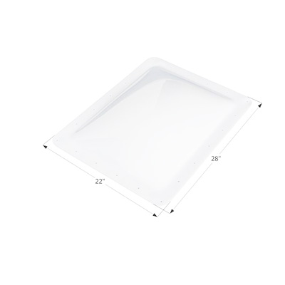 RV Skylights - Icon Exterior 18 x 24 Inch Impact Resistant Polycarbonate Skylight - White