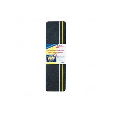 RV Step Treads - Kwikee 379600 Glow-In-The-Dark Adhesive Step Tread - Black & Yellow