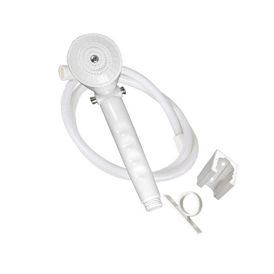 RV Shower Head Kits - Phoenix Single-Function Shower Head With Hose & Mount - White