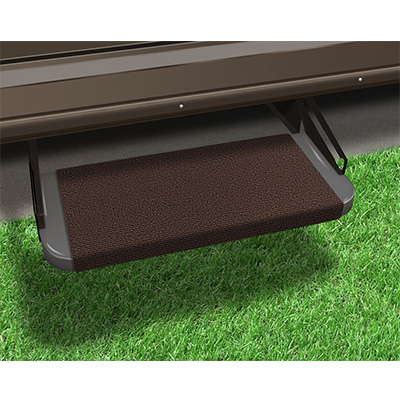 RV Step Rugs - Outrigger 18-Inch Straight Front Micro-Ribbed Step Rug - Chocolate