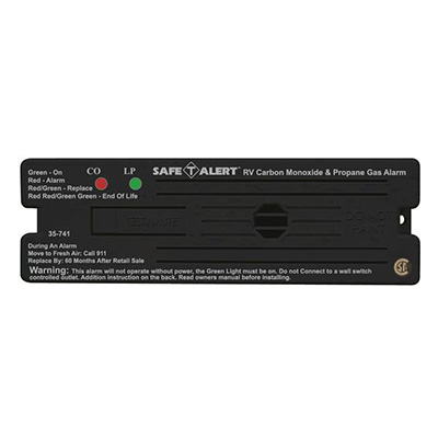 RV Carbon Monoxide/Propane Gas Detector - Safe-T-Alert 35-Series Surface Alarm - Black
