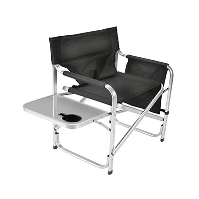 Camping Chairs - Faulkner 48871 Director Chair With Cup Holder Tray & Side Pouch - Black