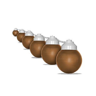 RV Patio Lights - Conntek PATLT-BZ6 Patio Lights With 6 Shatterproof Globes 125V - Bronze
