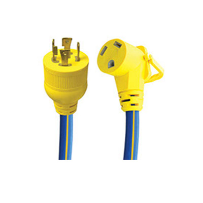 Power Cord Adapter - AP Products - 30A - 18"L - Generator - 4 Prong Plug - Twist Lock