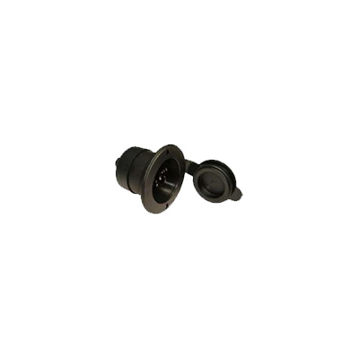 Power Inlet Receptacles - Camp Power 15A Straight Blade Receptacle With Cover - Black