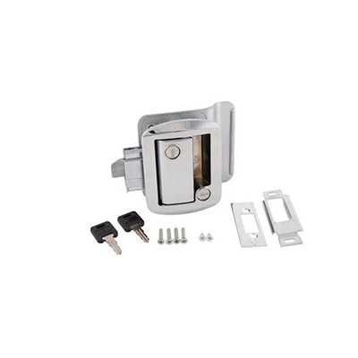 Travel Trailer Door Latch - AP Products 013-572 Global RV Lock With Backing Plate - Chrome