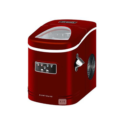 RV Ice Maker - Contoure RV-100BK Countertop Ice Maker With Scoop & Tray 120V AC - Red