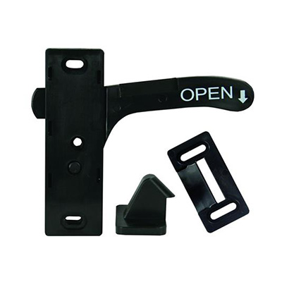 RV Screen Door Latch - JR Products - Amerimax Door - Right Swing - Black