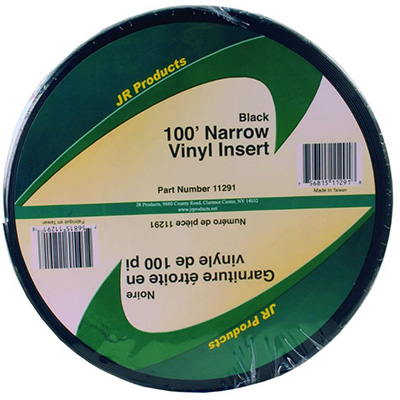 RV Vinyl Insert - JR Products 11291 Narrow Vinyl Insert 3/4" x 100' - Black