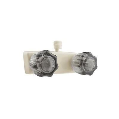 RV Shower Controls - Dura Faucet Vacuum Breaker - Parchment Base & Smoke Knobs