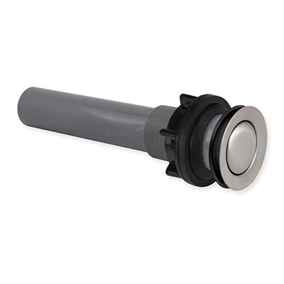 RV Sink Drain Assembly - Dura Faucet - Pop-Up Plug - Non-Metallic Materials - Satin Nickel