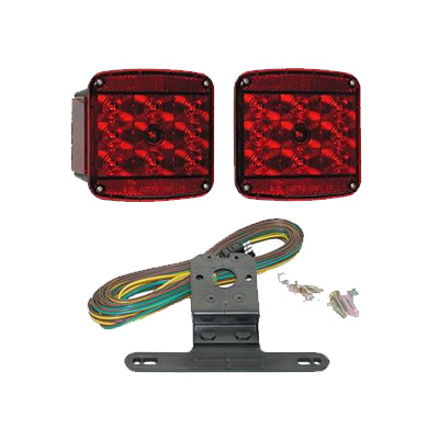 Trailer Lights - Peterson V941 LED Light Kit With Wire Harness & Plate Holder - 12V DC